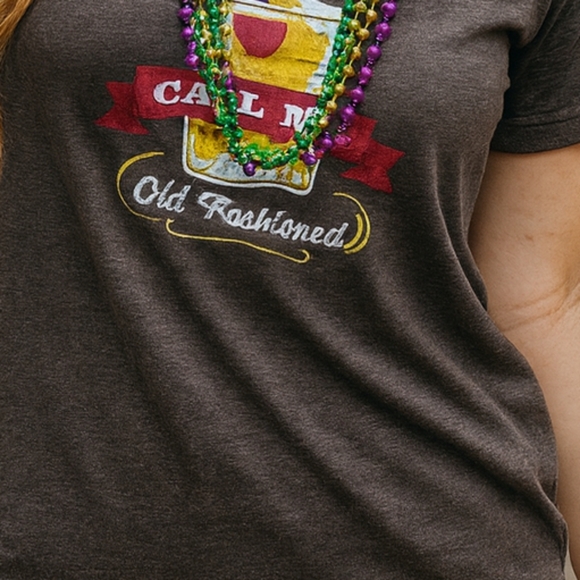 Call Me Old Fashioned Women's 2XL Cocktail New Orleans T-Shirt Grey Boozy - Picture 1 of 7